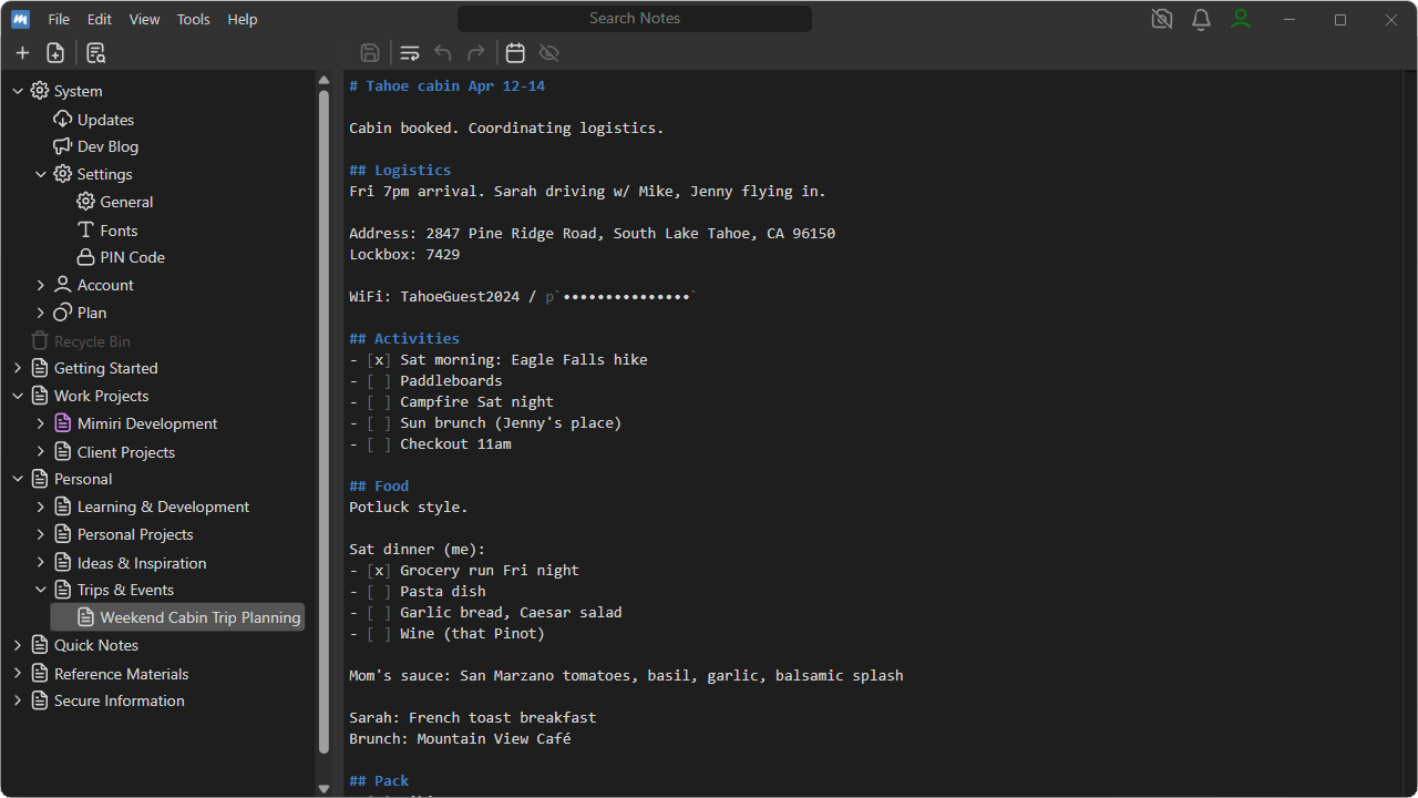 Mimiri Desktop App screenshot